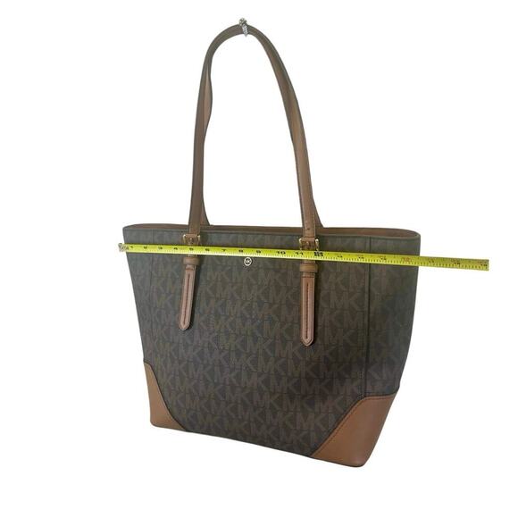 NEW MICHAEL KORS ARIA LARGE TOTE BAG BROWN/ACORN GOLD ACCENTS CARRYALL VERSATILE - Picture 3 of 16